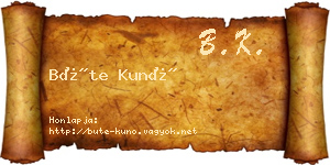 Büte Kunó névjegykártya